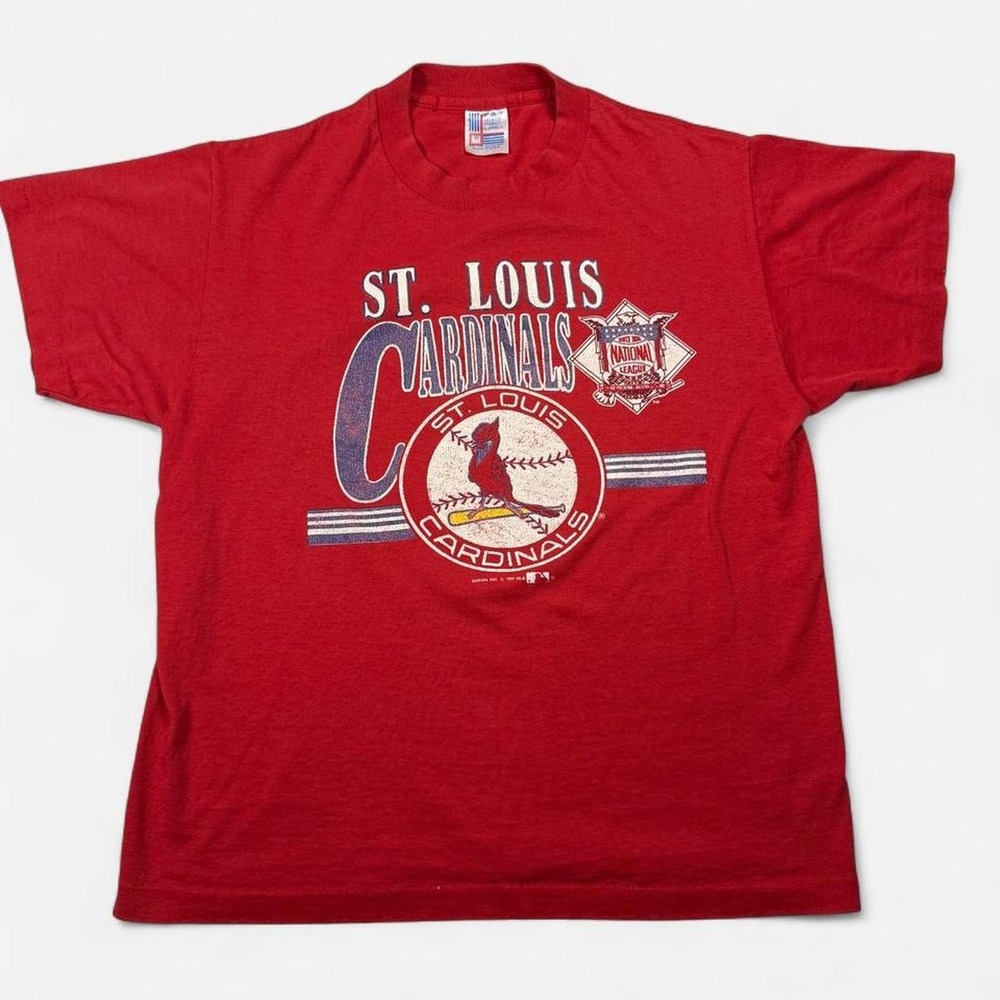 Vintage 90s St. Louis Cardinals single stitch red graphic tee, size M
